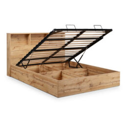 Julian Bowen Bali 90Cm Single Light Oak Effect Bookcase Shelf Headboard Lift-Up Ottoman Storage Bed - thumbnail 6