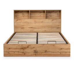 Julian Bowen Bali 90Cm Single Light Oak Effect Bookcase Shelf Headboard Lift-Up Ottoman Storage Bed - thumbnail 7