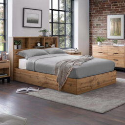 Julian Bowen Bali 90Cm Single Light Oak Effect Bookcase Shelf Headboard Lift-Up Ottoman Storage Bed - thumbnail 1