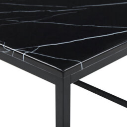 Beliani Era Black Marble Effect Coffee Table - Industrial Glam, Gloss Black Mdf Top, Powder-Coated Iron Frame, 100 X 60 Cm - thumbnail 5
