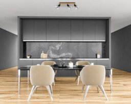 Luminosa Lighting Luminosa Barel Ceiling Spotlight Bar Black, Wooden 3Xe27 - thumbnail 4