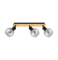 Luminosa Lighting Luminosa Barel Ceiling Spotlight Bar Black, Wooden 3Xe27