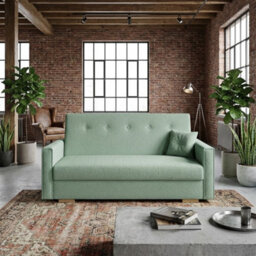 Viva Sonic Iii Sofa Bed For Living Room With Storage Chipboard Frame Polyurethane Foam 153X100X85Cm Mint - thumbnail 1