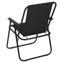 Urbn-Living Urbnliving 76Cm Height 2Pcs Black Garden Patio Metal Folding Chairs Camping Beach Picnic Outdoor Seats - thumbnail 4