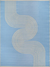 The Rugs Reversible Waterproof Abstract Outdoor Rug Urban 1010 Blue&beige - thumbnail 2