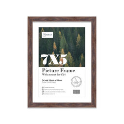 "7X5"" Walnut Frame With Mount For 6X4"" Pictures 20mm Thin Edge Portrait And Landscape Display With Wall Hooks And Kickstand" - thumbnail 1