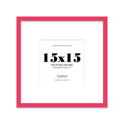 "15X15"" Bright Pink Picture Frame - 15X15"" Square Frame With 12X12"" Mount For 15X15""/12X12"" Pictures Moderrn Thin Edge, 1 Pack" - image 1