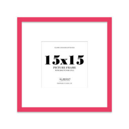 "15X15"" Bright Pink Picture Frame - 15X15"" Square Frame With 12X12"" Mount For 15X15""/12X12"" Pictures Moderrn Thin Edge, 1 Pack" - thumbnail 1