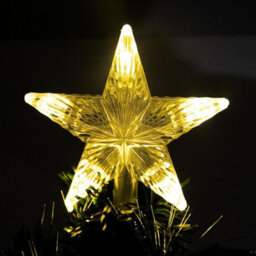 Shatchi 5Ft/150Cm Fibre Optic Christmas Star Topper-Ribbon Bows Decorations-Green Pre-Lit Artificial Christmas Tree - thumbnail 2