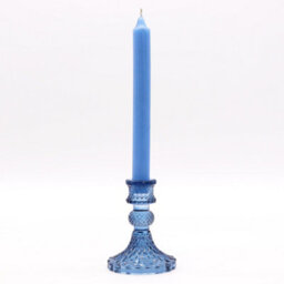 Serenityy Vintage Dinner Candle Holder - Royal Blue Glass, Vintage-Inspired, Indoor Centerpiece, 172G - thumbnail 2