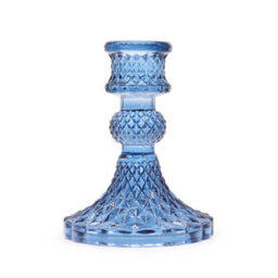 Serenityy Vintage Dinner Candle Holder - Royal Blue Glass, Vintage-Inspired, Indoor Centerpiece, 172G - thumbnail 1