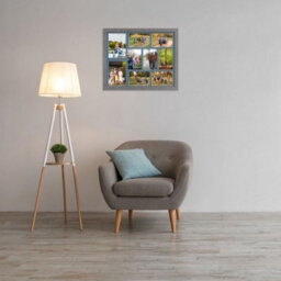 AK Frames 20X16 Marble Grey Modern Multi Photo Frame With Pompadour Mount - Holds 9 Apertures (2X) 7X5, (7X) 6X4 Photos - thumbnail 3