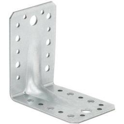 SS8 Angle Bracket Size: 90X90X65X2.5mm ( Pack Of: 10 ) Heavy Duty Galvanised Steel Metal Corner Braces For Joining, Bracing - thumbnail 1