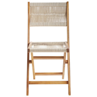 Wyld And Coco Nordicnest 3-Piece Bistro Set Beige Acacia Wood Folding Slatted Round Table And 2 Chairs Scandinavian Modern Outdoor - image 1