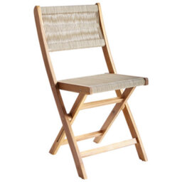 Wyld And Coco Nordicnest 3-Piece Bistro Set Beige Acacia Wood Folding Slatted Round Table And 2 Chairs Scandinavian Modern Outdoor - thumbnail 5