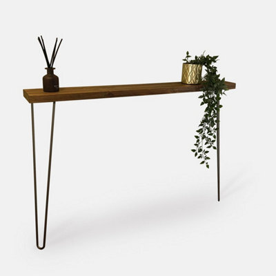 Timber Foundry Narrow Hallway Console Table L90 X D15 X H75Cm, Pine, Walnut - image 1