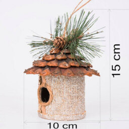 Shatchi Gold Birdhouse 10X11Cm - Christmas Hanging Decoration - thumbnail 2