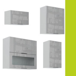 Impact Furniture Kitchen Cabinets Set 9 Units Tall Oven Housing Complete 3M Modern Light Grey Gloss Storage Fitted Kitchen Star - thumbnail 6