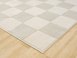Vellure Modern Indoor Living Room Area Rug Embossed Metallic Sheen Grid Design Cream 60X220 Cm - thumbnail 4