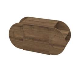 Decortie Modern Pozy Shoe Bench Storage Dark Oak Effect 110(W)Cm Oval Shape 3-Door Minimal Organiser For Office, Hallway - thumbnail 2