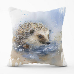 Warren Reed Designer Hedgehog Watercolour Outdoor Cushion 45Cm X 45Cm - thumbnail 1