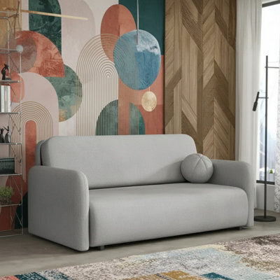 Viva Sun Iv Living Room Sofa Bed Sleeper Chair With Storage Compartment Metal Legs Chipboard 170X103X85Cm Light Grey - image 1