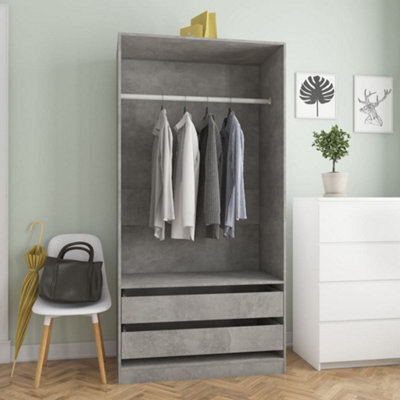 Vidaxl Wardrobe Concrete Grey 100X50X200 Cm Engineered Wood - image 1