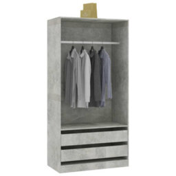 Vidaxl Wardrobe Concrete Grey 100X50X200 Cm Engineered Wood - thumbnail 4