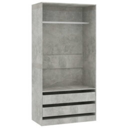 Vidaxl Wardrobe Concrete Grey 100X50X200 Cm Engineered Wood - thumbnail 2