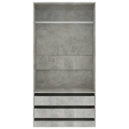 Vidaxl Wardrobe Concrete Grey 100X50X200 Cm Engineered Wood - thumbnail 3