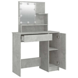 Vidaxl Dressing Table With Led Concrete Grey 86.5X35X136 Cm - thumbnail 4