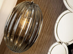 Luminosa Lighting Luminosa Ovila Pendant Light With Small Grey Shade In Shimmered Smoke Grey Tonality - Uk Stock - thumbnail 2