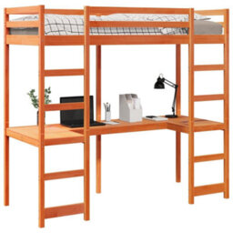 Berkfield Loft Bed Frame Without Mattress Wax Brown 80X200 Cm Solid Wood Pine - thumbnail 4