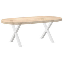 Berkfield Modern Coffee Table Legs X-Shaped 2 Pcs White 60X(42-43) Cm Steel - thumbnail 8