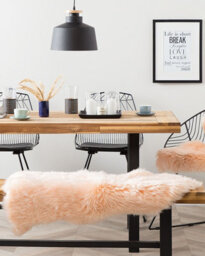 Beliani Sheepskin Rug Uluru Peach Pink 65 X 110 Cm - thumbnail 2
