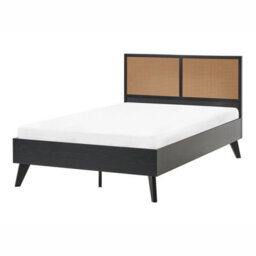Beliani Bed Pe Rattan Monpazier 120 X 200 Cm (Eu Small Double) Black - thumbnail 1