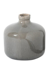 Garda Grey Glazed Eve Vase, Modern Ceramic Centerpiece - thumbnail 1