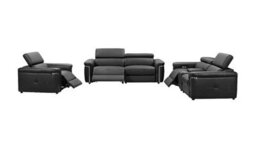 Stratus Interiors Somerville Electric Leather Recliner Sofa - Black  - Usb Charging & Cup Holders  - 1 Seater - thumbnail 2