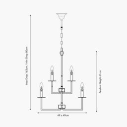 Pacific Lifestyle Champagne Gold Chandelier 10 Light Multi Arm Pendant Ceiling Light - thumbnail 2