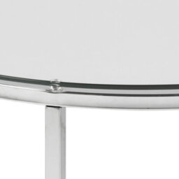 Furniture To Go Cross Round Metal Side Table With Glass Top - thumbnail 4