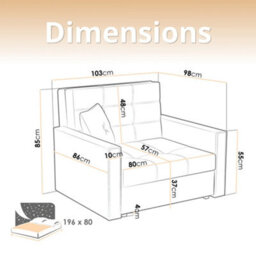 Single Sofa Bed With Storage Viva Lux I Yellow Upholstered Seat And Wavy Springs Compact Seating For Studio And Guest Room - thumbnail 7