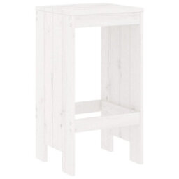 Berkfield 7 Piece Garden Bar Set White Solid Wood Pine - thumbnail 4