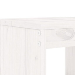 Berkfield 7 Piece Garden Bar Set White Solid Wood Pine - thumbnail 5