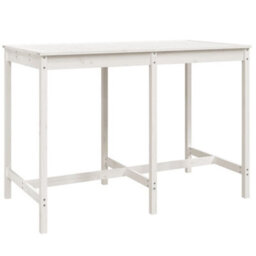 Berkfield 7 Piece Garden Bar Set White Solid Wood Pine - thumbnail 6