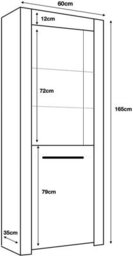 Furneo High Gloss & Matt Grey Display Cabinet Cupboard Milano 09G White Led Lights - thumbnail 3