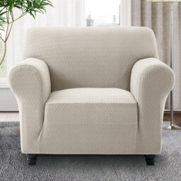 Ameha Spandex Sofa Cover Elasticated Bottom Living Room Beige 1 Seater 80 X 120 Cm Stretch Sofa Pet Protector - thumbnail 3