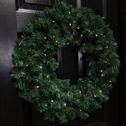Samuel Alexander 60Cm Pre Lit Plain Green Christmas Wreath With Warm White Leds And 160 Tips - thumbnail 1