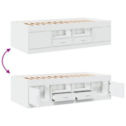 Berkfield Daybed With Drawers Without Mattress White 75X190 Cm Small Single - thumbnail 7