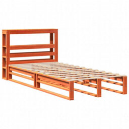 Berkfield Bed Frame Without Mattress Wax Brown 75X190 Cm Small Single Solid Wood Pine - thumbnail 3
