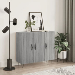Berkfield Modern Sideboard Grey Sonoma 90X34X80 Cm Engineered Wood - thumbnail 2